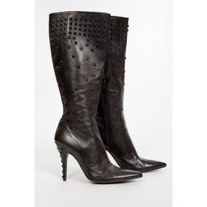 Rock & Republic Rockstud Studded Leather Knee High Boots sz 40 US 9.5 - 10